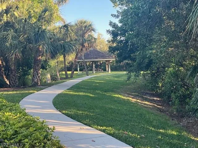 Walking path with a gazebo