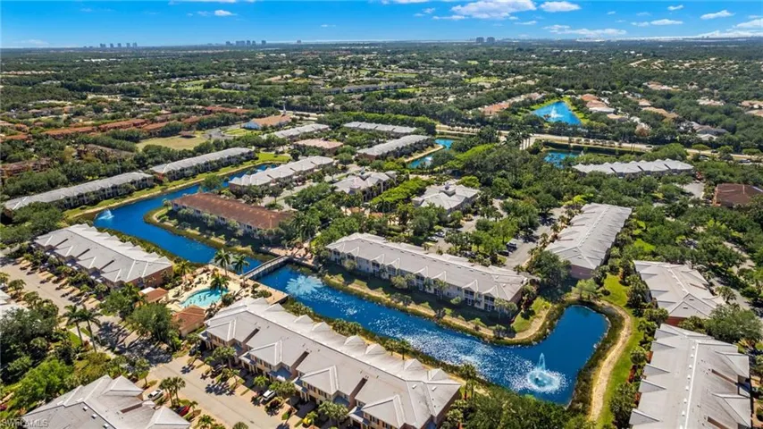 Aerial view of a large body of water