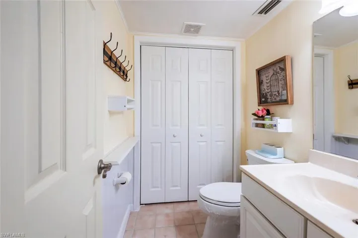 And-so nice to also have a guest bathroom--note: with large closet.