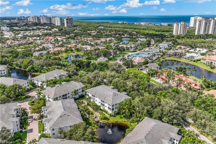 Aerial view of Breakwater at Pelican Bay looking towards the Gulf of Mexico