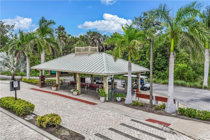 One of many pick up/parking areas at Pelican Bay to catch the beach tram