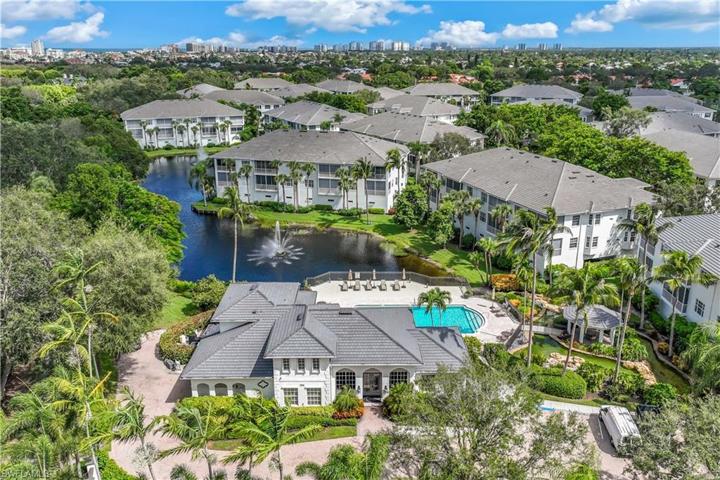 Aerial view of Breakwater at Pelican Bay overlooking clubhouse and amenities