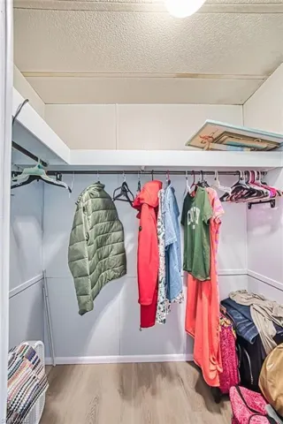 Spacious closet with light wood-style flooring