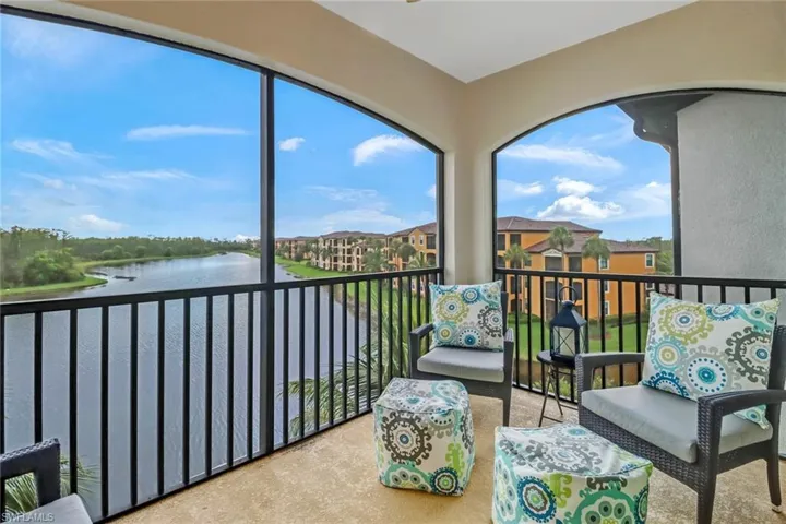 Balcony with a water view