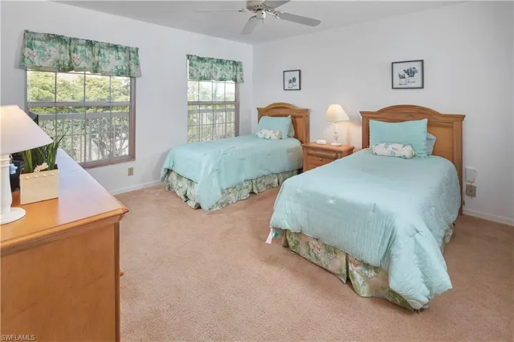 Guest bedroom, privately tucked away on the western side of the home.