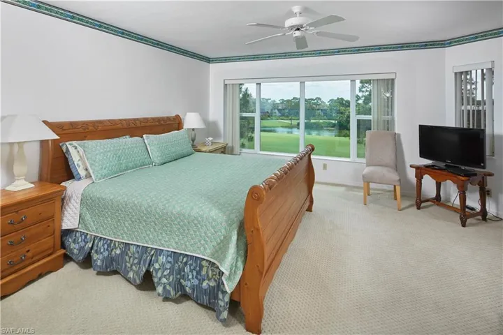 Spacious primary bedroom, just off the great room.