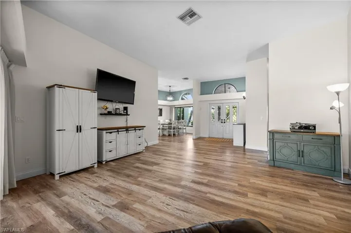 Living room with light wood finished floors