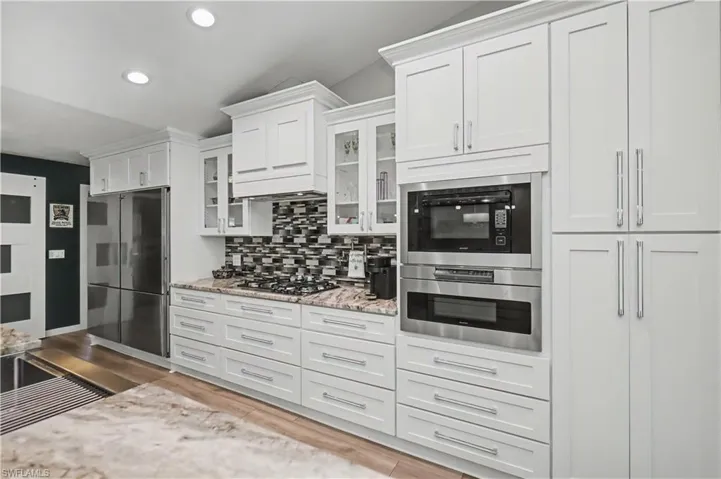 kitchen featuring the double fridge & freezer.