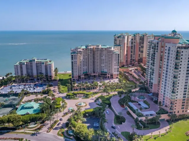 View of urban area with a large body of water