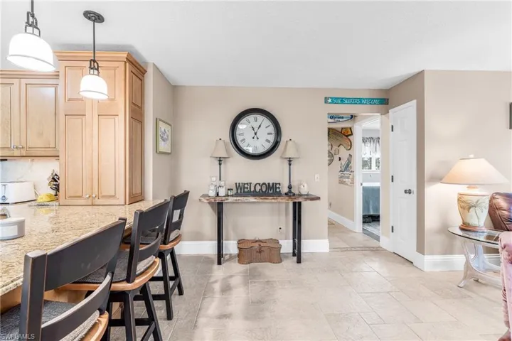 Dining area with baseboards