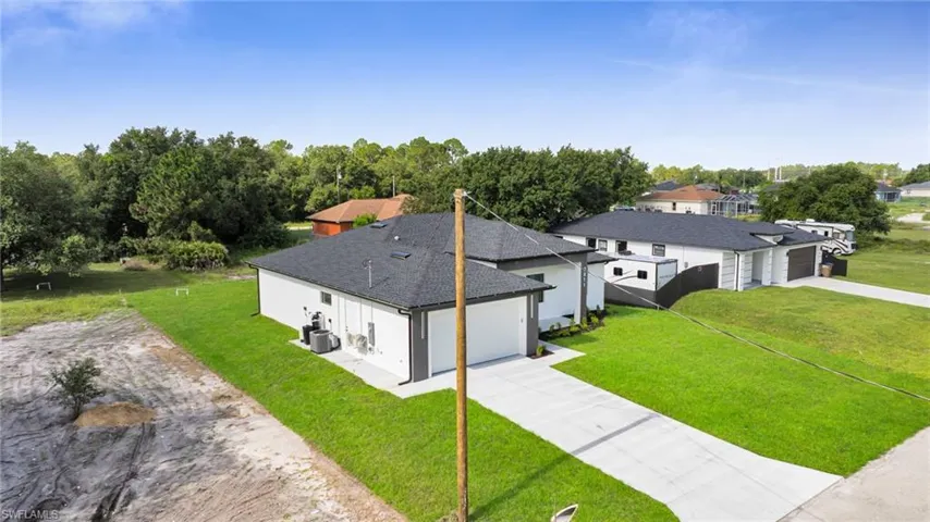 Aerial perspective of suburban area