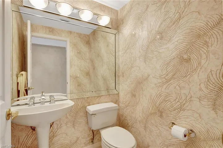 Powder room off foyer