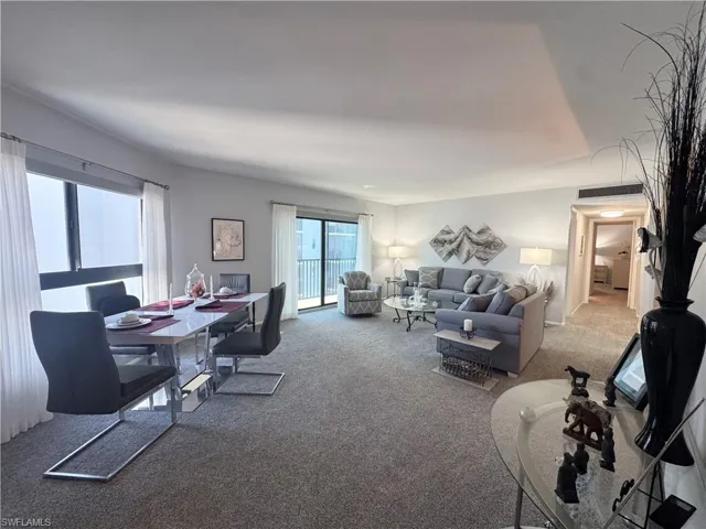 Living room with carpet flooring
