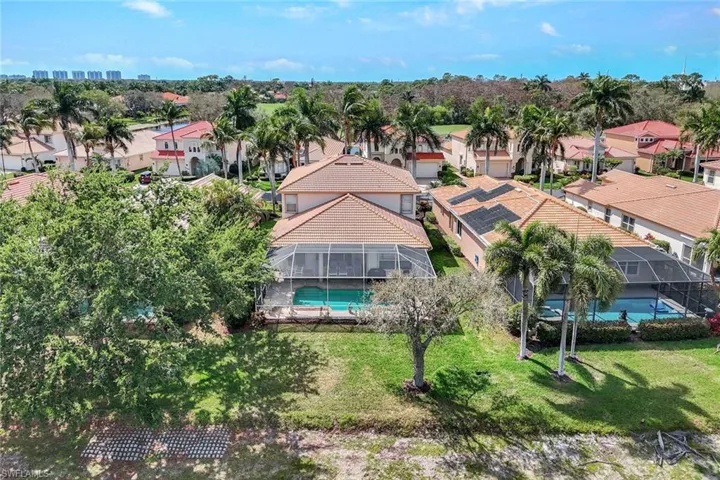Aerial rear view of the property.