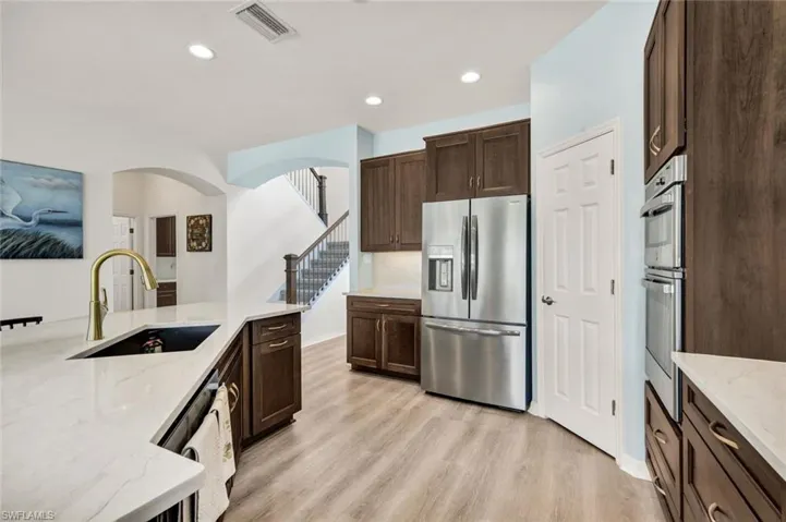 Comfortable and cozy yet clean and modern.