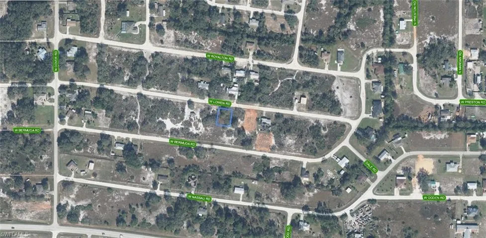 Aerial Map. Depicting a portion of a residential area with an identified property parcel