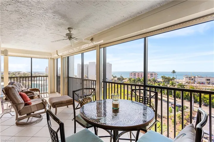 Stunning views from your screened balcony complete with electric storm shutters.