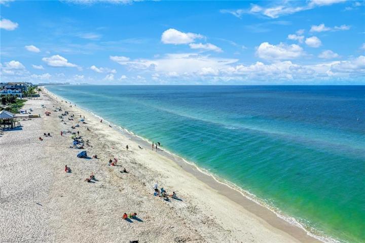 Stunning aerial views of Barefoot Beach, just across the street from the home.