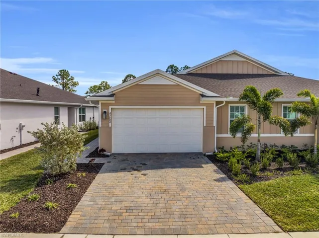 Single story home with a garage