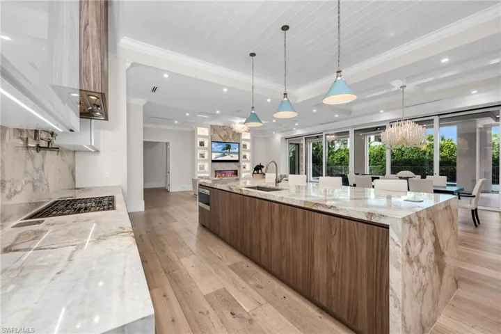 Waterfall countertops with dual USB pop-up ports