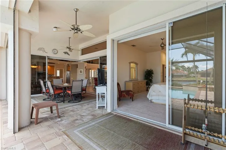 View of patio / terrace featuring ceiling fan