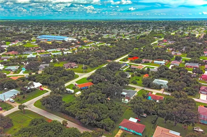 Aerial view of residential area