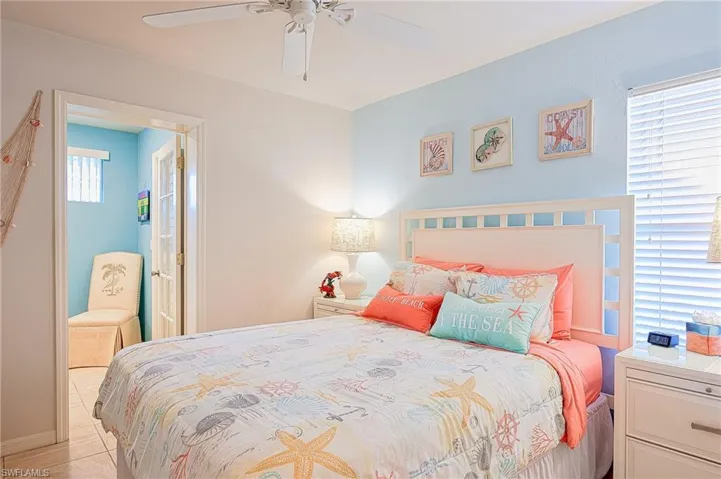 Bedroom with a ceiling fan