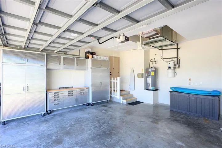 Garage with water heater