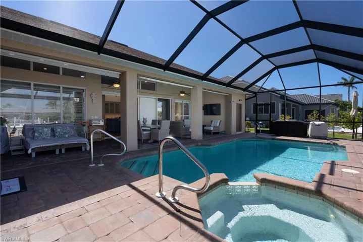 View of pool and spa