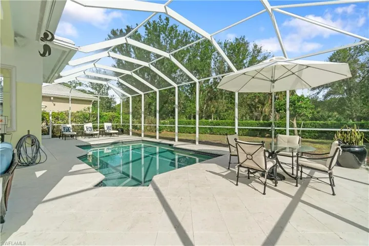 New pavers around the pool area with room for all
