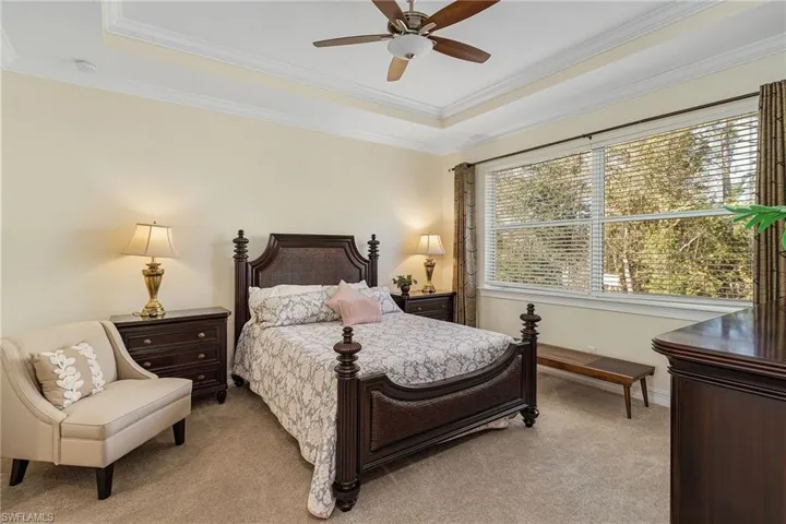 Trey ceilings in the bedroom and an amazing view of the preserve.