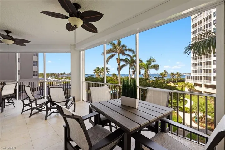 Front Lanai overlooks the river & marina.