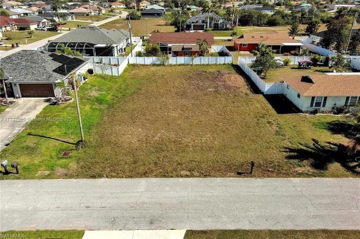 Aerial perspective of suburban area