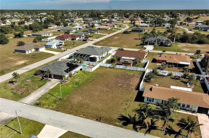 Aerial view of residential area