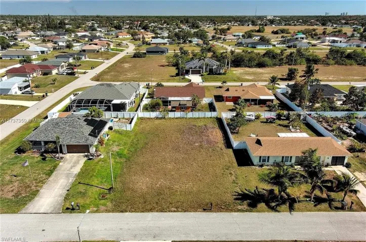 Aerial view of residential area