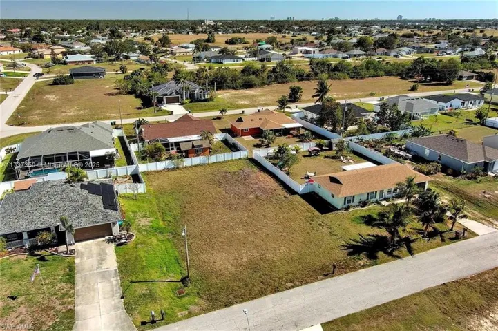Aerial perspective of suburban area