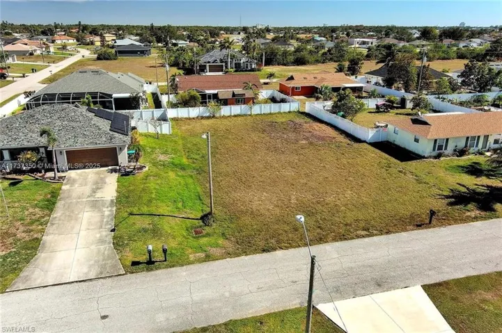 Aerial view of residential area