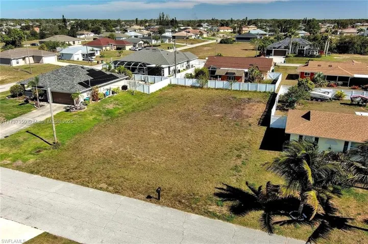 Aerial perspective of suburban area