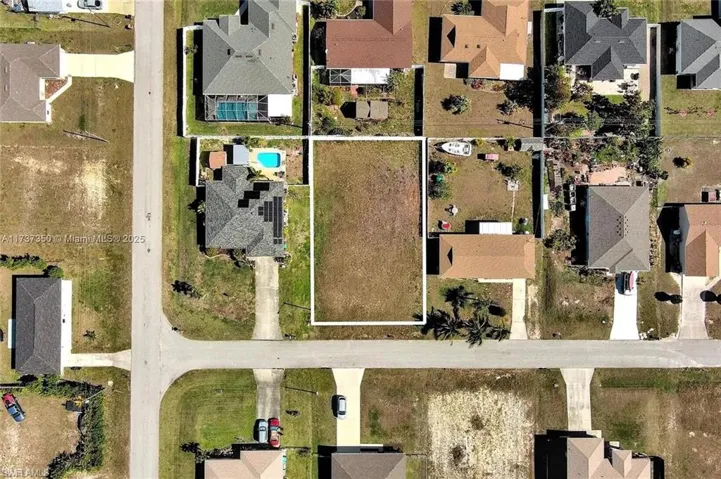 Aerial view of residential area