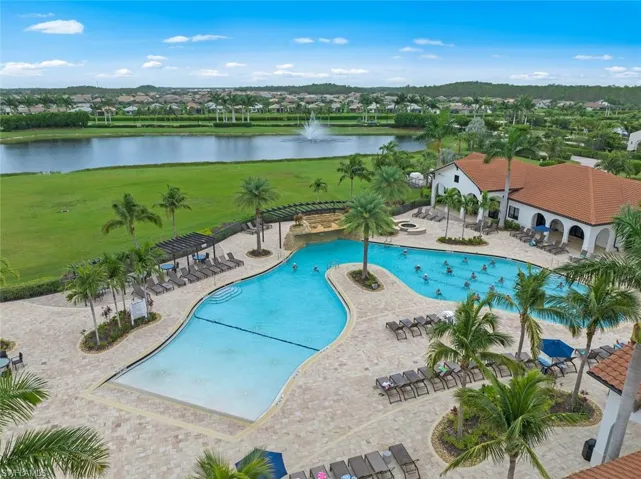 View of swimming pool with a patio