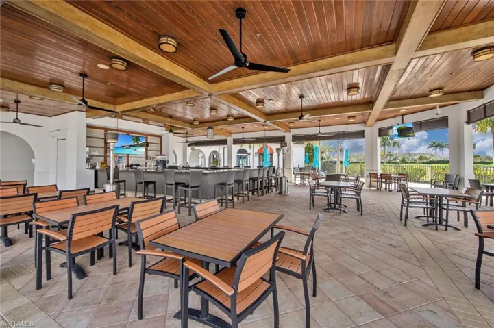 View of patio with ceiling fan