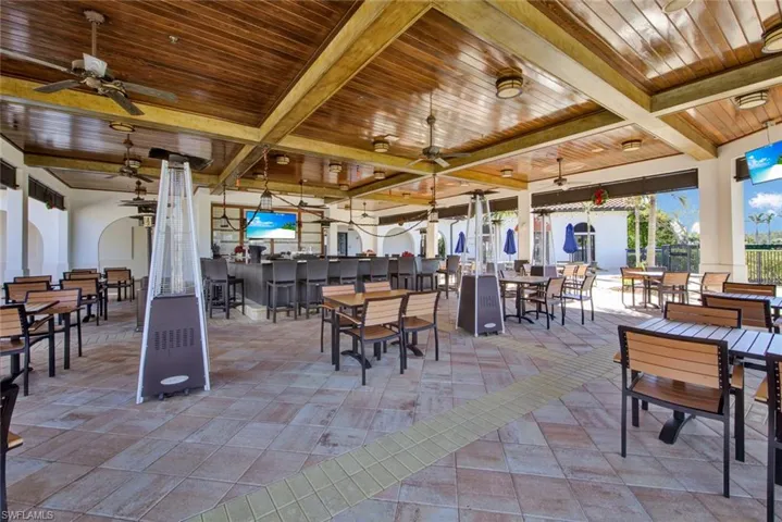 View of terrace featuring ceiling fan