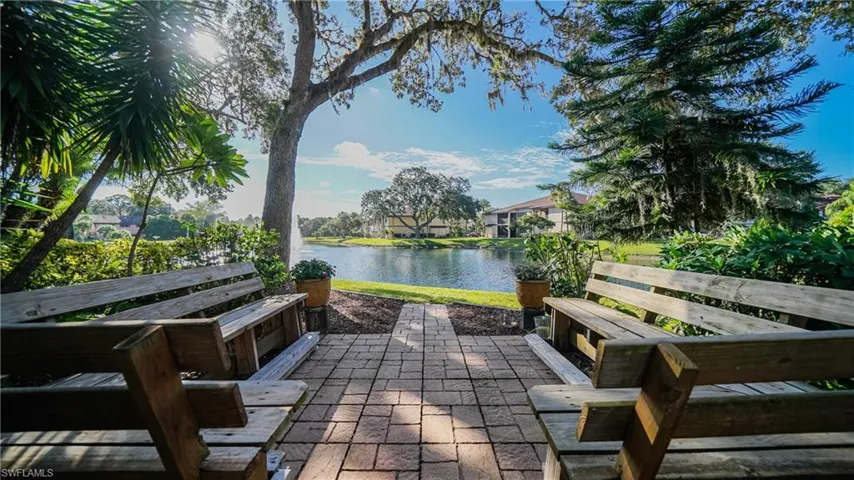 View of patio / terrace with a water view