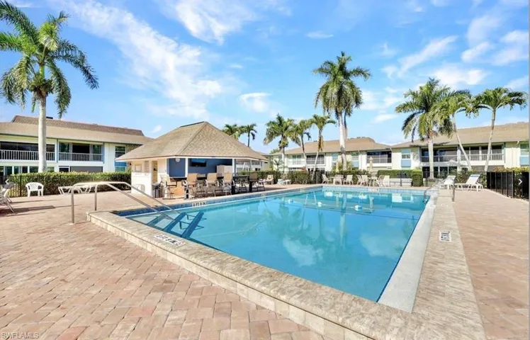 Community pool and tiki hut