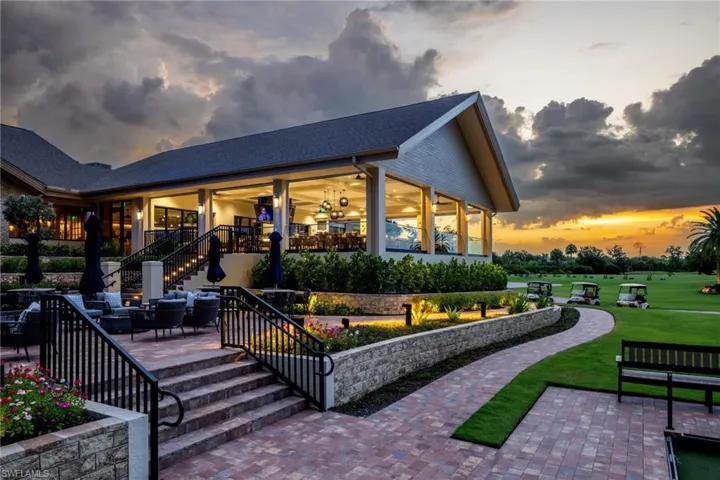 Estero Country Club Outdoor Social area Clubhouse With Optional Membership