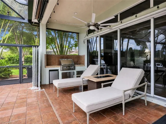 Outdoor kitchen with natural gas grill