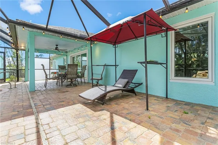 View of patio / terrace featuring ceiling fan