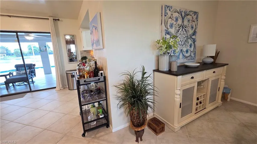 Light-toned tile flooring throughout