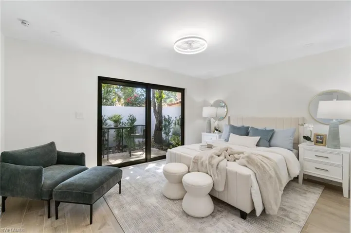 Guest suite features a private courtyard seating area