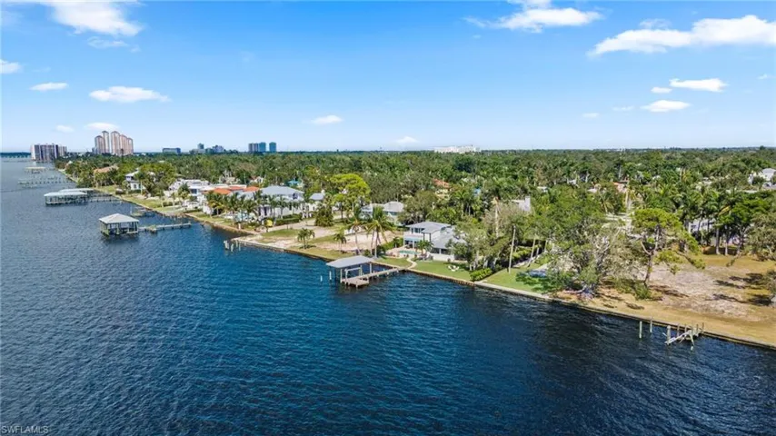 Aerial view of a large body of water